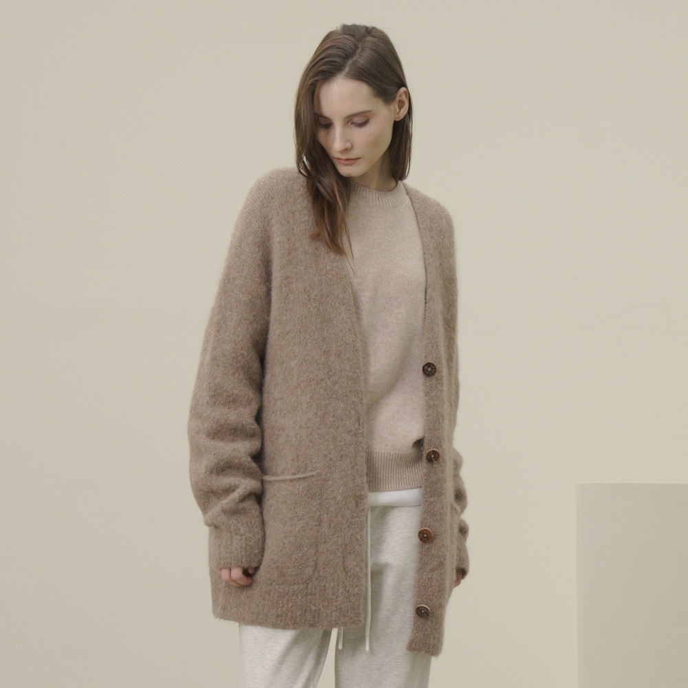 ACUD スリアルパカヘビーカーディガン _ベージュ