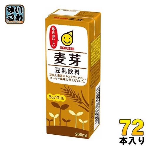 マルサンアイ 豆乳飲料 麦芽 200ml 紙パック 72本 (24本入×3 まとめ買い) イソフラボン