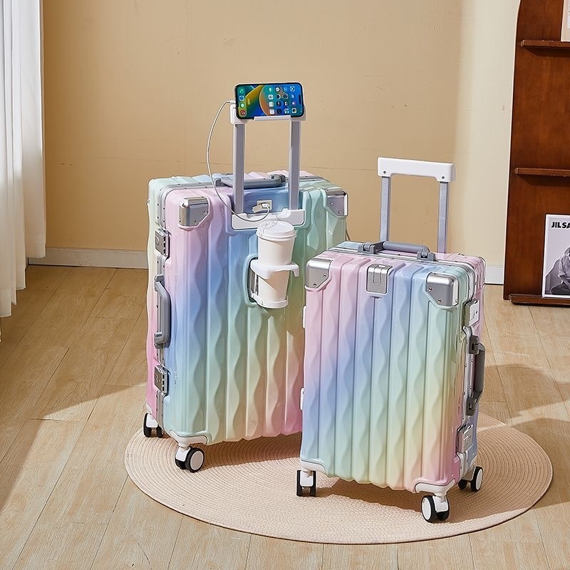 人気!! 出張 キャリーケース 機内持ち込み軽量キャリーバッグ 大型 大容量 静音ダブルキャスター 耐衝撃 20インチ 24インチ グラデーションのスーツケース 学生 スーツケース 新年のプレゼント