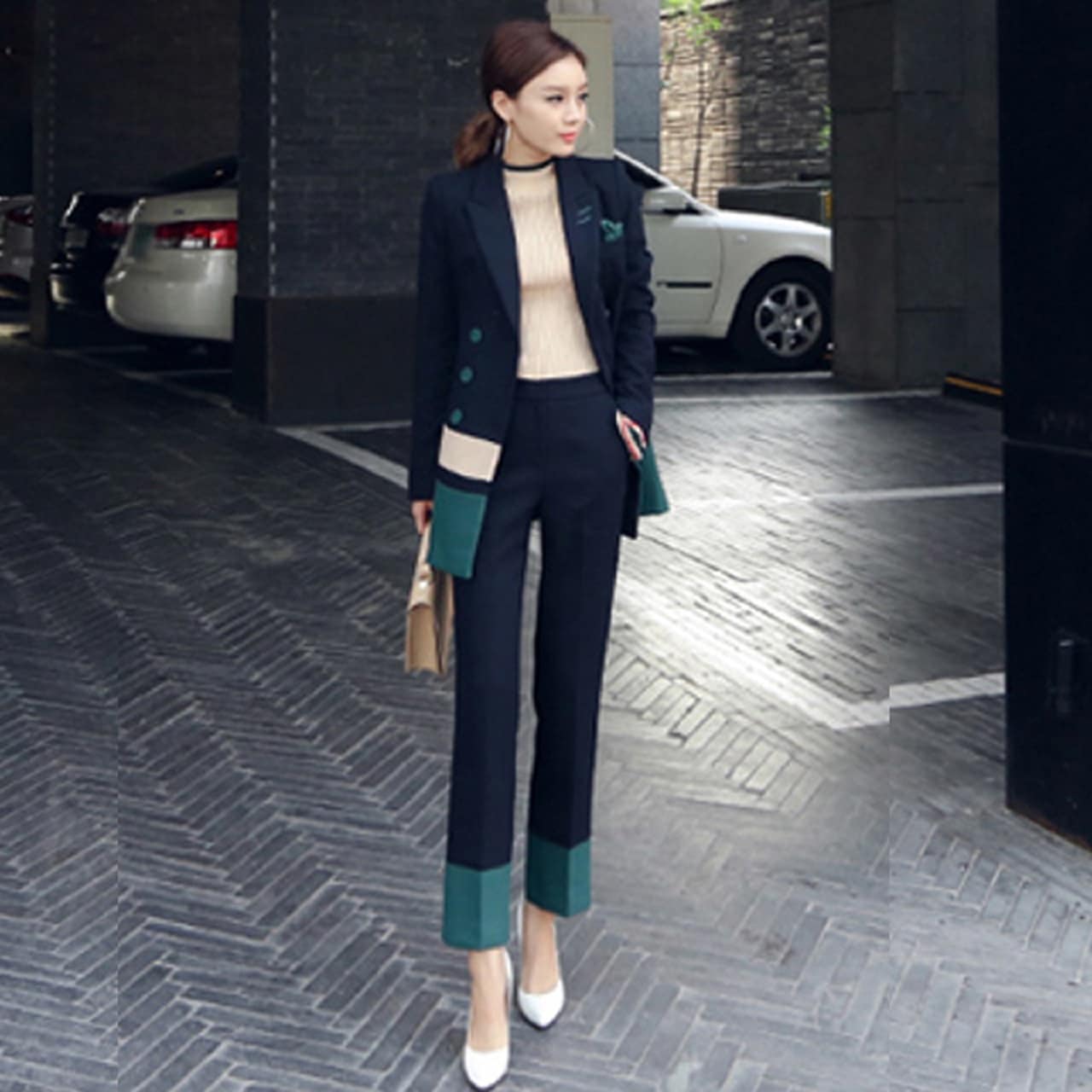 レディースファッション パンツスーツ ファッショナブル OL ビジネスウェア スモールスーツ 秋