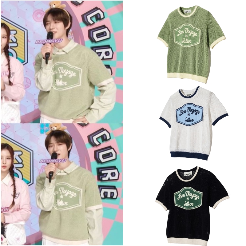 【TXTボムギュ着用】Bon Voyage Artwork Logo Crew Neck Half ニット 半袖ニットニット