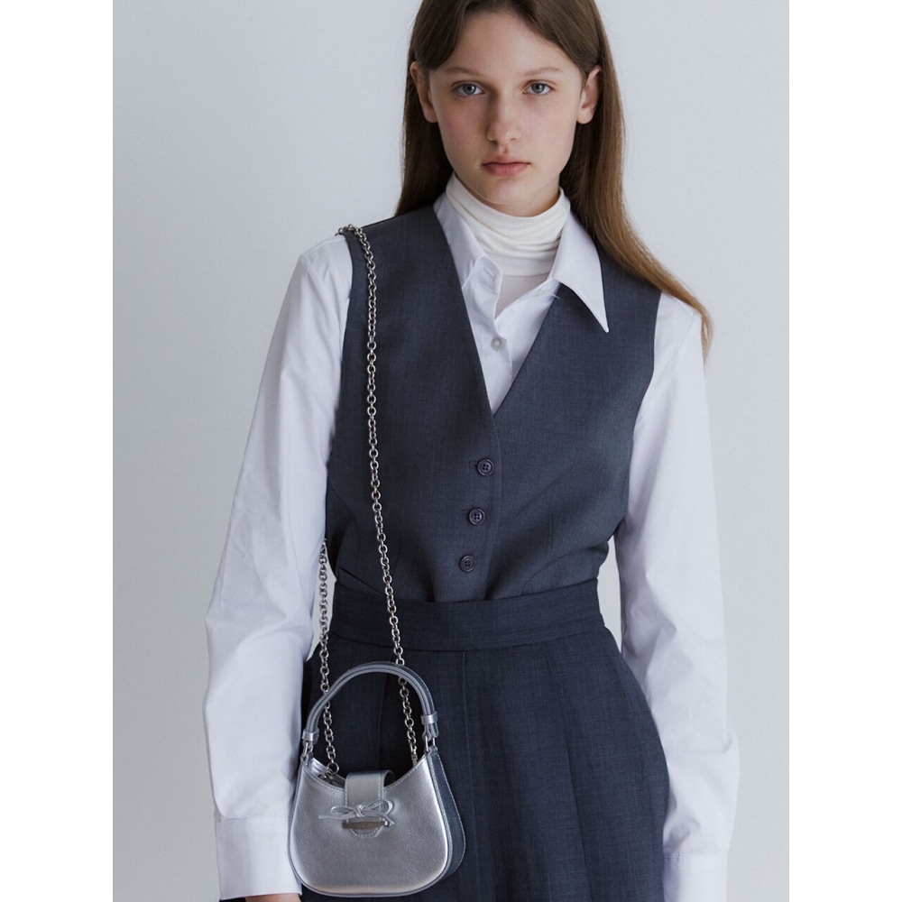 Mermiel デッキリボンチェーンバッグミニシルバー