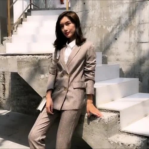 発売で韓国ファッション気質大人気小さい新鮮なおしゃれな2点セットコート+ズボンセット