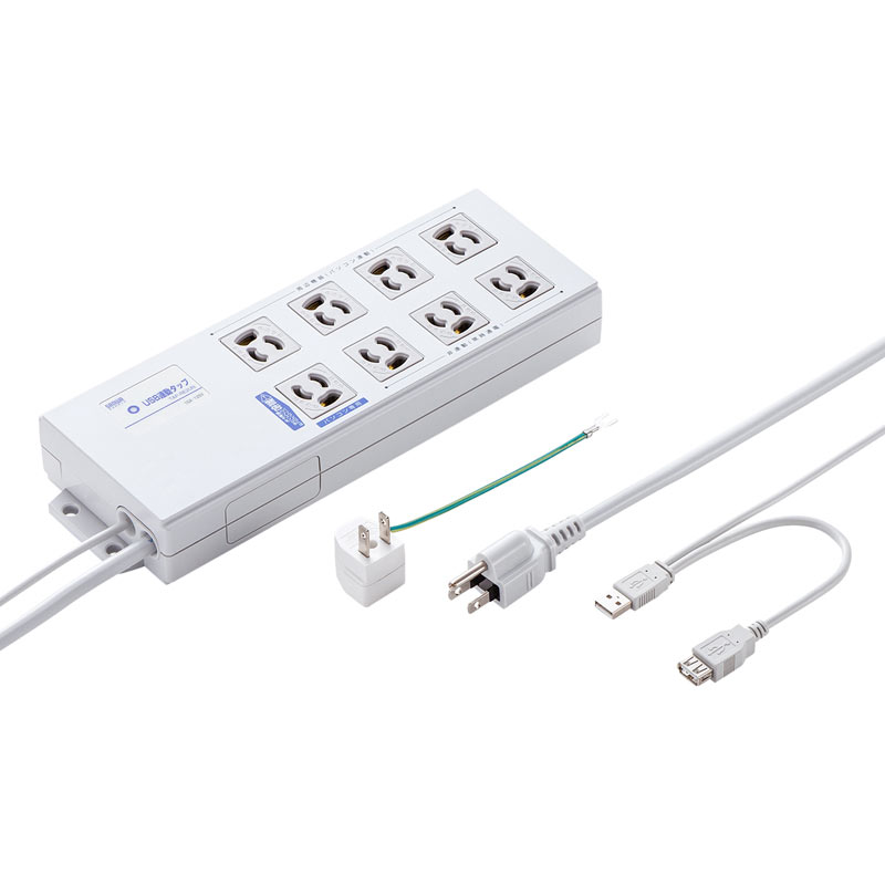 USB連動タップ 3P 8個口 2m TAP-RE2UN