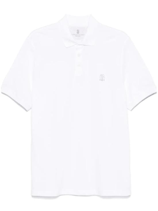 BRUNELLO CUCINELLI Men Polo Shirts ME8548788 CK640 BIANCO OTTICO