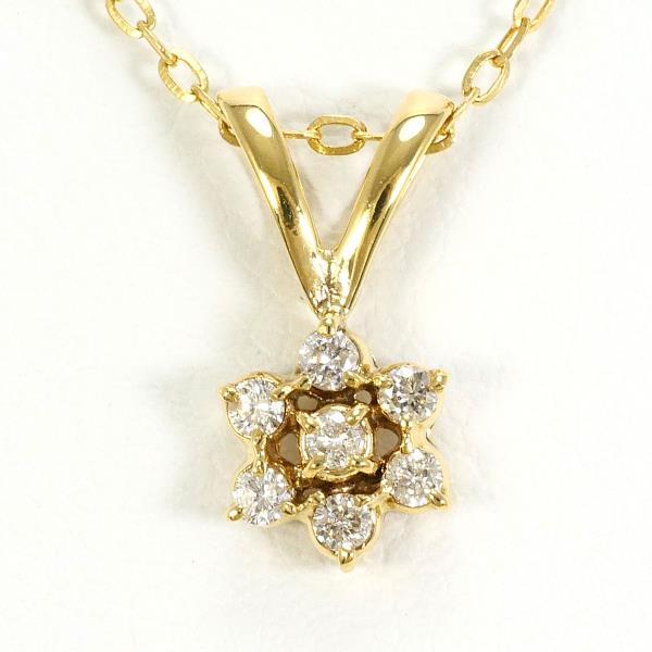 K18 18金 YG イエローゴールド ネックレス ダイヤ 0.10 約44cm ジュエリー 中古