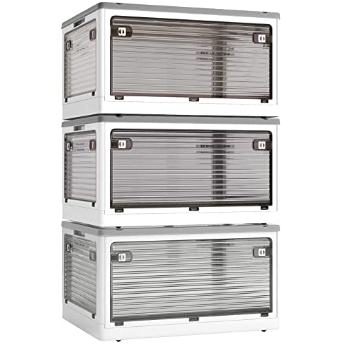 【収納ボックス】蓋付き 積み重ね 全方向から取り出せる 3個セット 収納ケース 衣類 布団 小物 収納 折り畳み コンテナ ボックス 大型 プラスチック キャスター付き おしゃれ 組立簡単 多機能 防