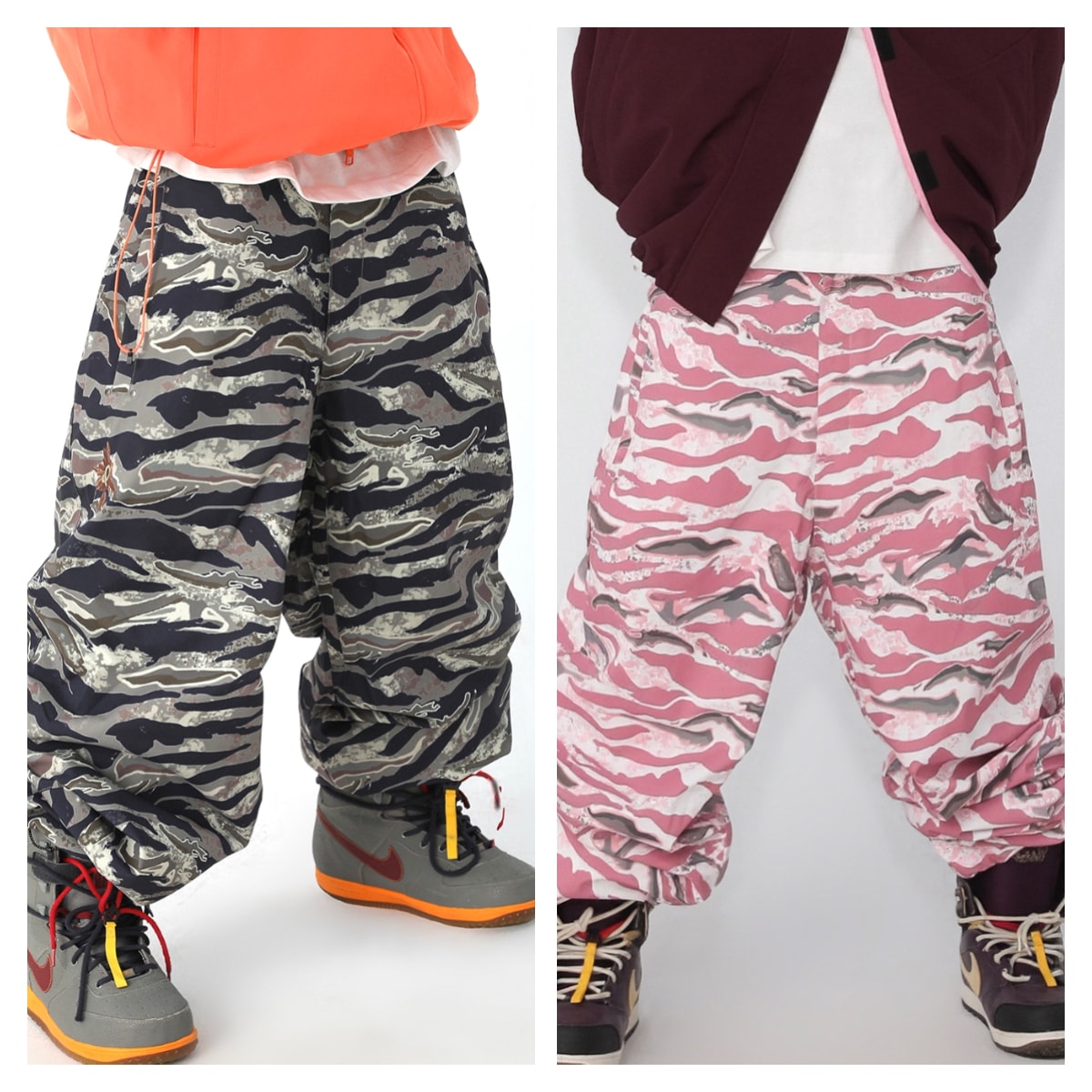 スノパンツ 2025 2026 迷彩パンツ グリーン ピンク レディース メンズ スノーボードウェア 防水20000mm スキーウェア スノボウェア ロングパンツ