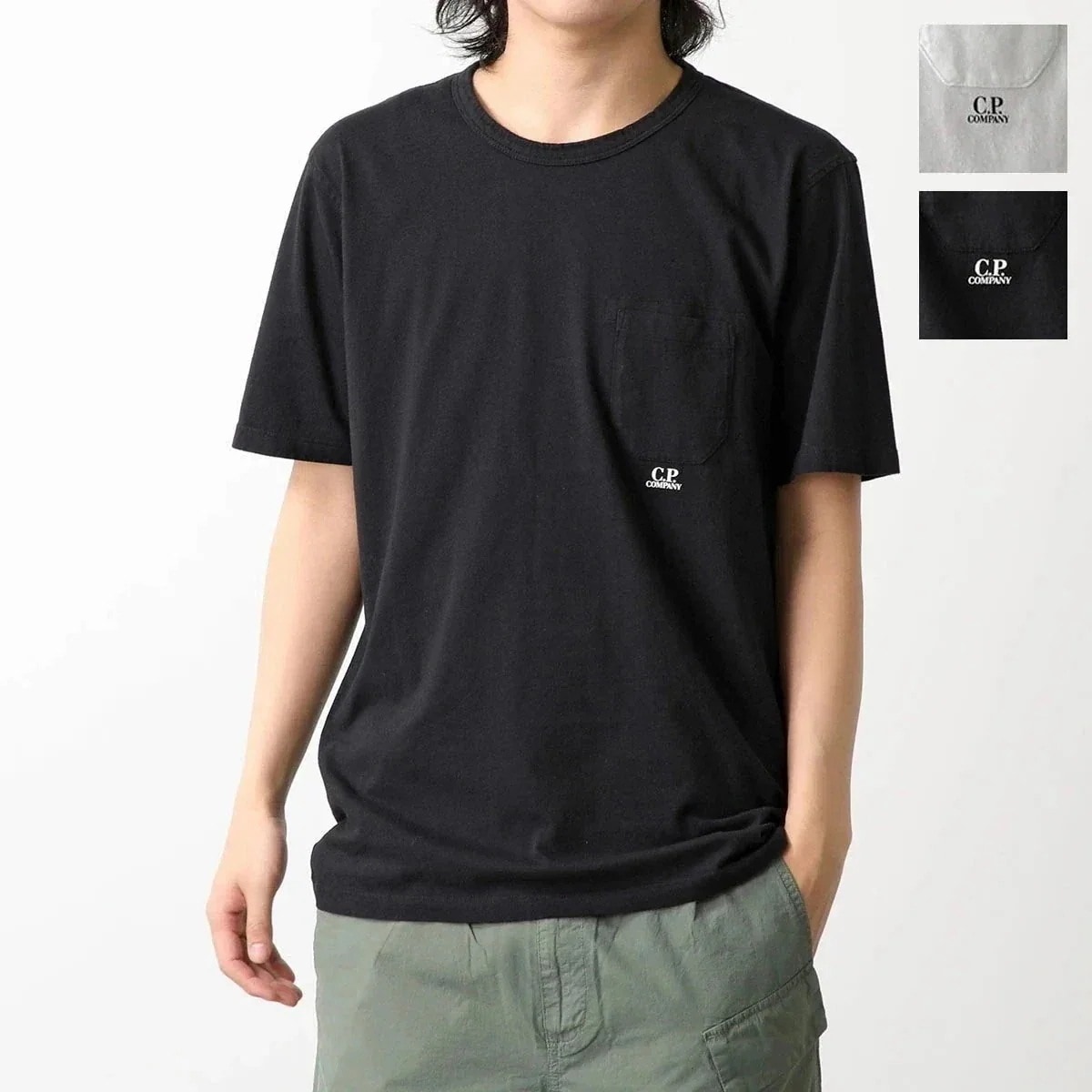 C.P.COMPANY シーピーカンパニー 半袖 Tシャツ 16CMTS086A 005431G メンズ ちびロゴT カットソー クルーネック コットン 胸ポケ