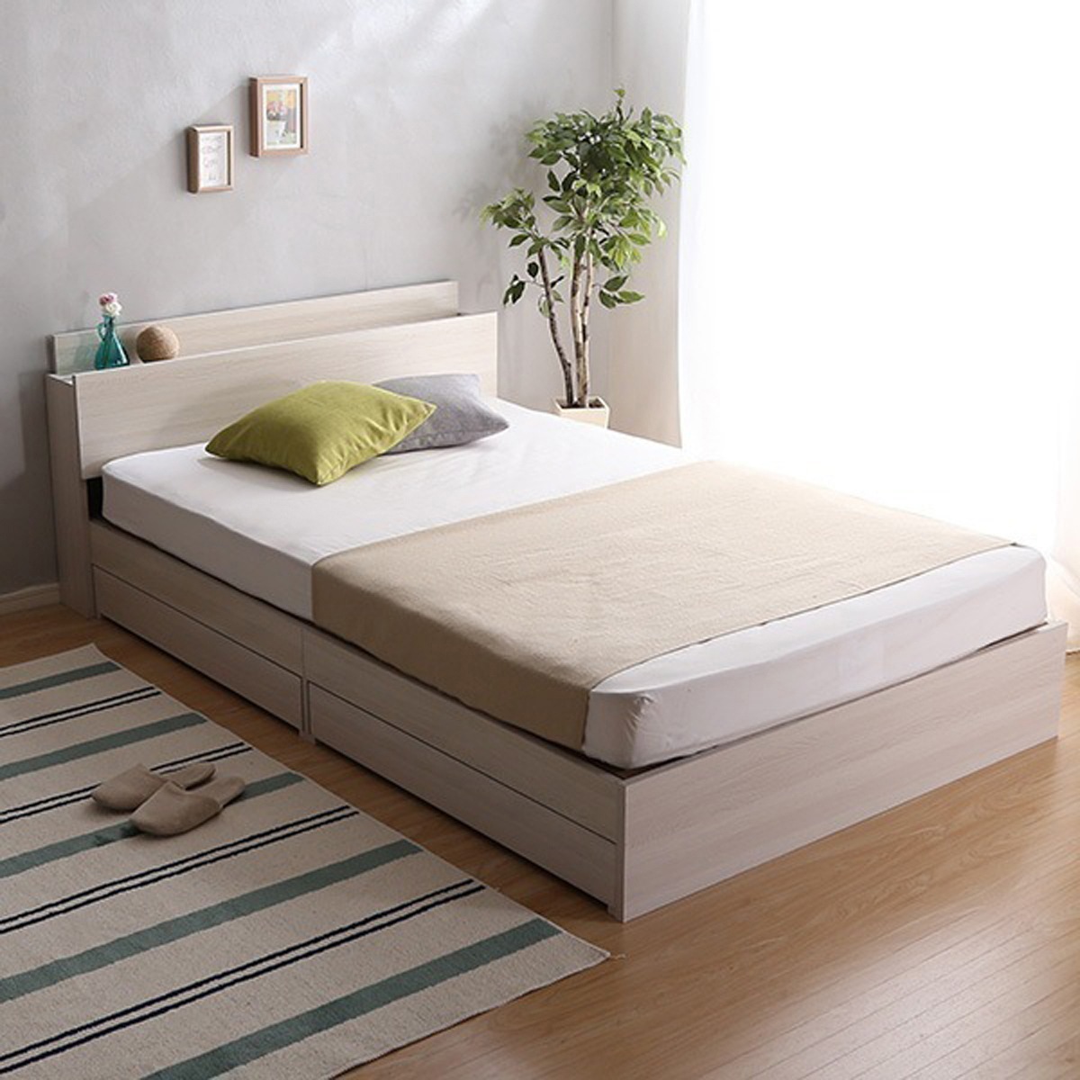 棚コンセント付きチェストベッド Sサイズ Pukia -プキア-インテリア 寝具 収納 ベッド