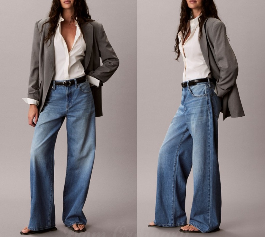Womens Wide-Leg Eco Denim (47F661G-1X8)
