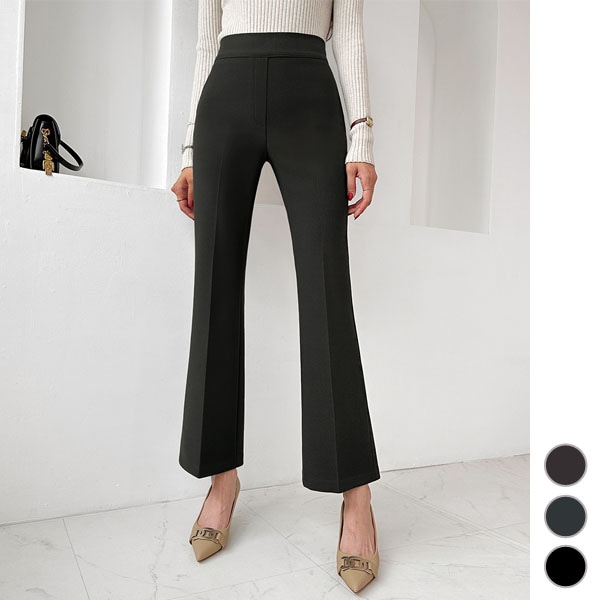 パンツ レディース ボトムス スラックス ブーツカット センタープレス ハイウエスト 上品 きれいめ お仕事 春 秋 冬 韓国 to27954