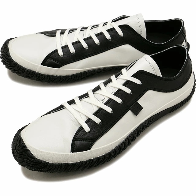 スニーカー [SP110-53] SP-110 メンズ・レディース 日本製 カンガルーレザー Shiro/Kuro ホワイト/ブラック