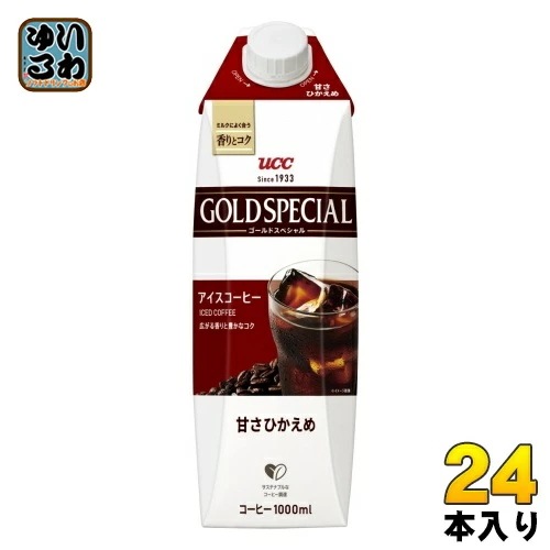 UCC ゴールドスペシャル アイスコーヒー 甘さひかえめ 1L 紙パック 24本 (12本入×2 まとめ買い) 珈琲 甘さ控えめ