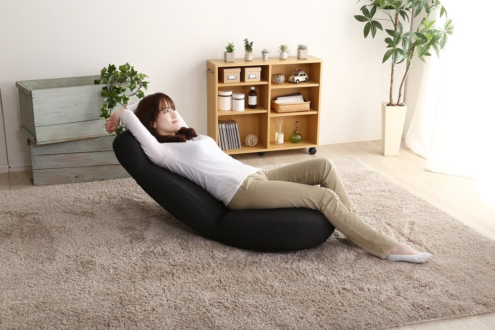 座椅子 おしゃれ ハイバック リクライニングチェア ポケットコイル 日本製 コンパクト