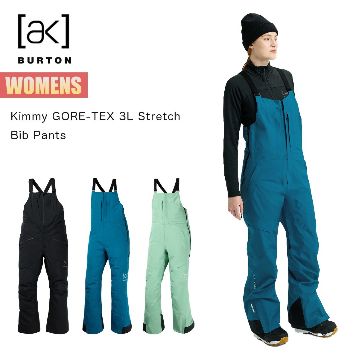 スノーボードウェア レディース ビブパンツ 25-26 [ak] ゴアテックス キミー ストレッチ W26JP-170531 Womens [ak] GORE-TEX 3L Kimmy