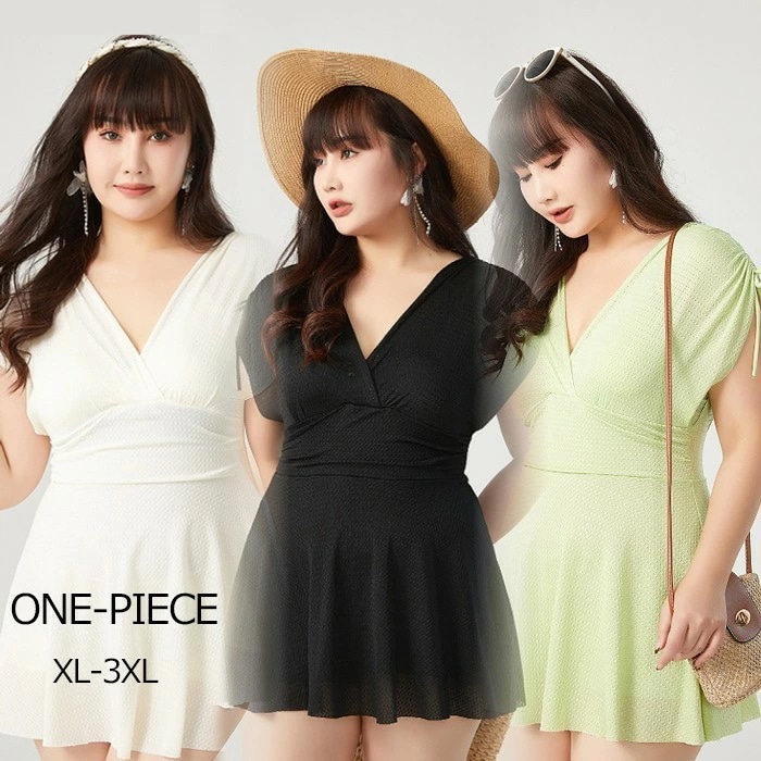 水着 ワンピース 体型カバー水着 レディース 大きいサイズ ぽっちゃり 20代 30代 40代 ママ水着 おしゃれ かわいい オールインワン 長袖 黒 フリル キャンディスリーブ 透け シースルー袖