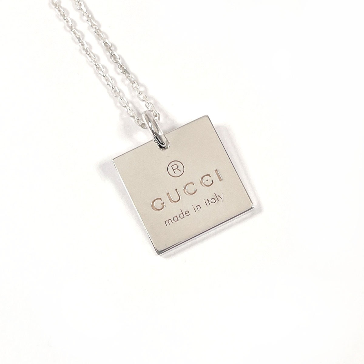 スクエア プレート ネックレス シルバー シルバー925 ユニセックス