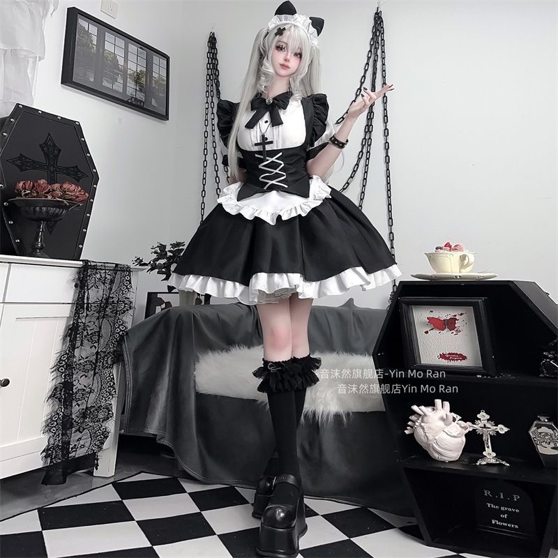 コスプレ　ハロウィン正規品販売兄特ロリ暗黒系メイド服cos服 にじげんロリータワンピースアニメコスプレ