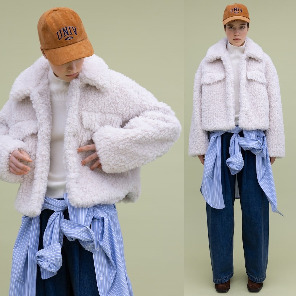 ソフトシアリングアウトポケットアウターアイボリー