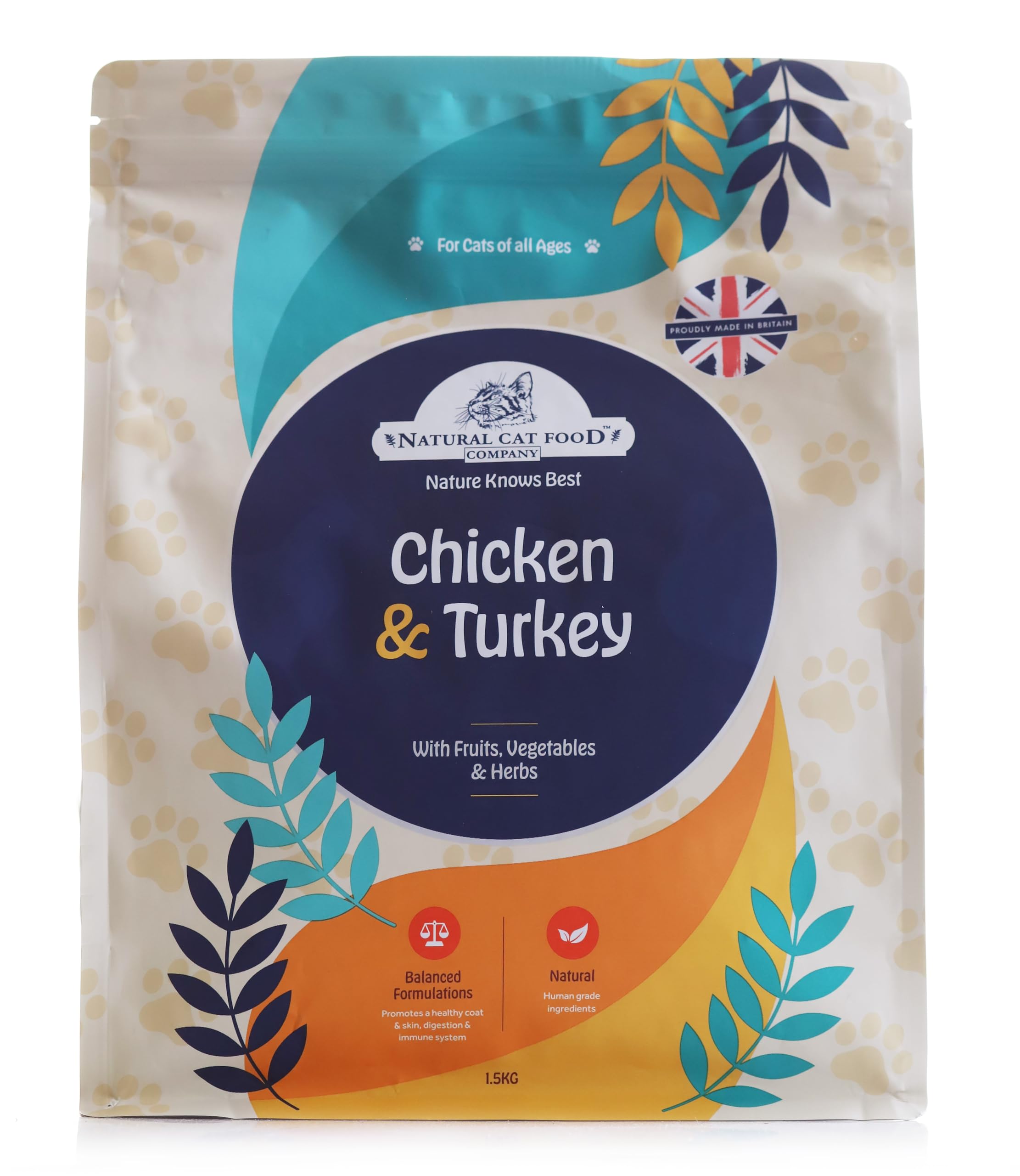 アランズ ナチュラル キャットフード チキン&ターキー（1.5kg）全猫種 全年齢 対応 グレインフリー【着色料・香料不使用】NCF