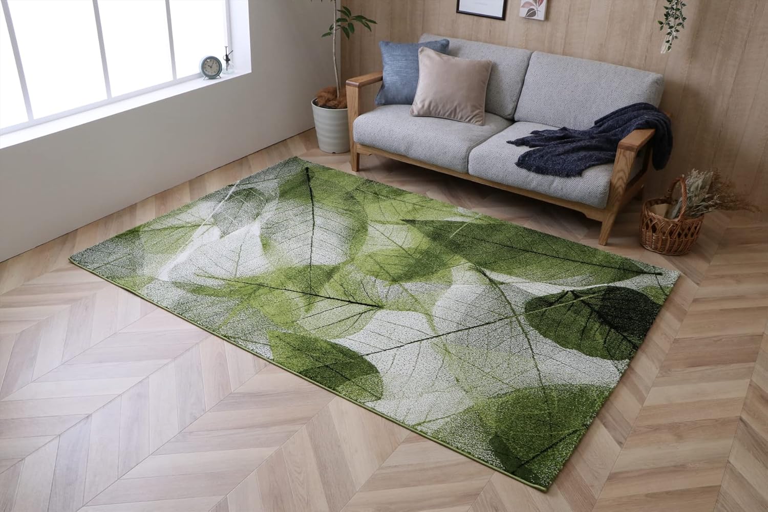 イケヒコ ラグ カーペット マット インポート 長方形 絨毯 ハミン グリーン 約133×190cm 抗菌防臭効果 消臭効果 丈夫 へたりにくい ウィルトン織り 通年 オールシーズン #1320950 7,540円