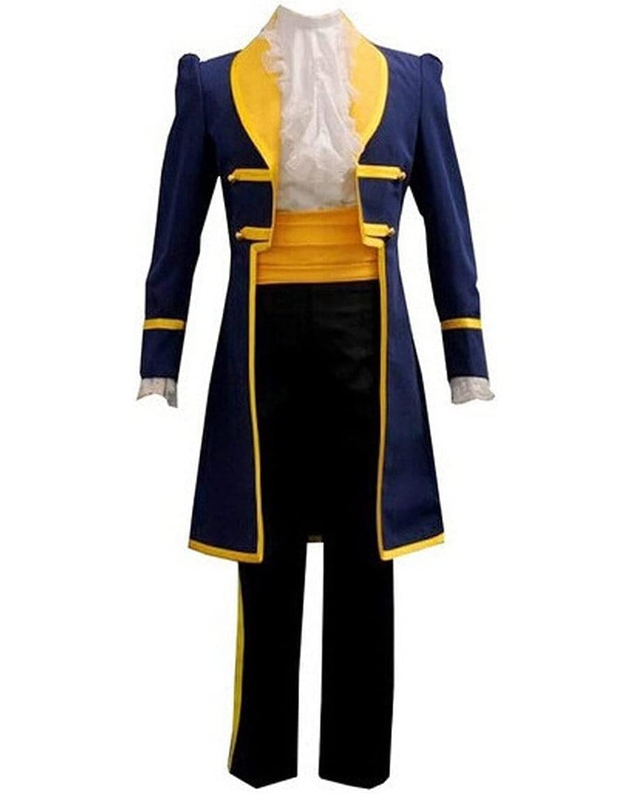 美女と野獣 ビースト コスプレ衣装 コスチューム セット （ジャケット+スラックス+シャツ+帯+スカーフ）