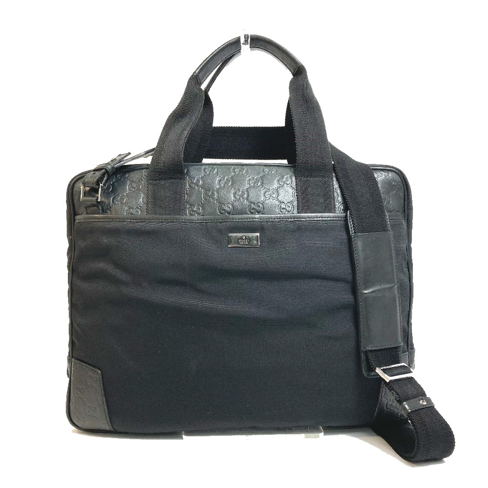 ビジネスバッグ 162793 2WAY GG シマライン カバン ハンドバッグ ショルダーバッグ ナイロン/レザー ブラック