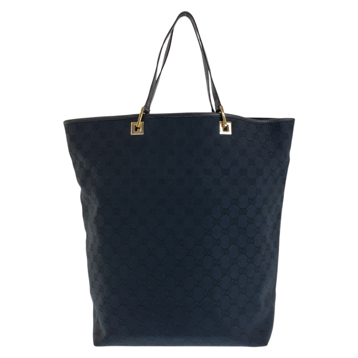 美品 ブラック 黒 ゴールド金具 GGキャンバス/レザー 002 1097 トートバッグ ショルダーバッグ レディース 500824