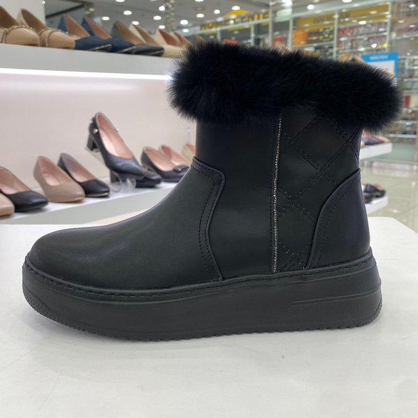 女性防寒ファーアンクルブーツ YACWSB65OBK HSYD4A GN