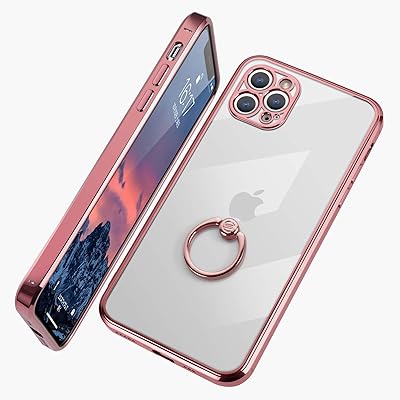 S Segoi iPhone 12 Pro ケース リング付き クリア メッキ加工 ソフトケース スタンド機能 透明 TPU 落下防止 耐衝撃 おしゃれ 軽量 一体型 全面保護 アイホン 12Pro 4,661円