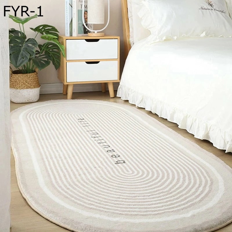 カーペット 楕円 80*160cm ラグマット 楕円形 ラグカーペット 楕円ラグカーペット 楕円絨毯 北欧ラグマット 厚め 洗える 滑り止め 防音 おしゃれ モダン 春夏秋 りピングラグ 子供用ラグ