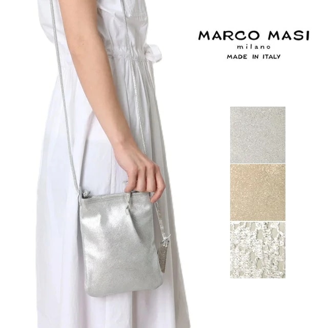 Marco Masi マルコマージ ショルダーバッグ レザー ポシェット 薄め レディース イタリア製 牛革 本革 3088TRILLI 肩掛け