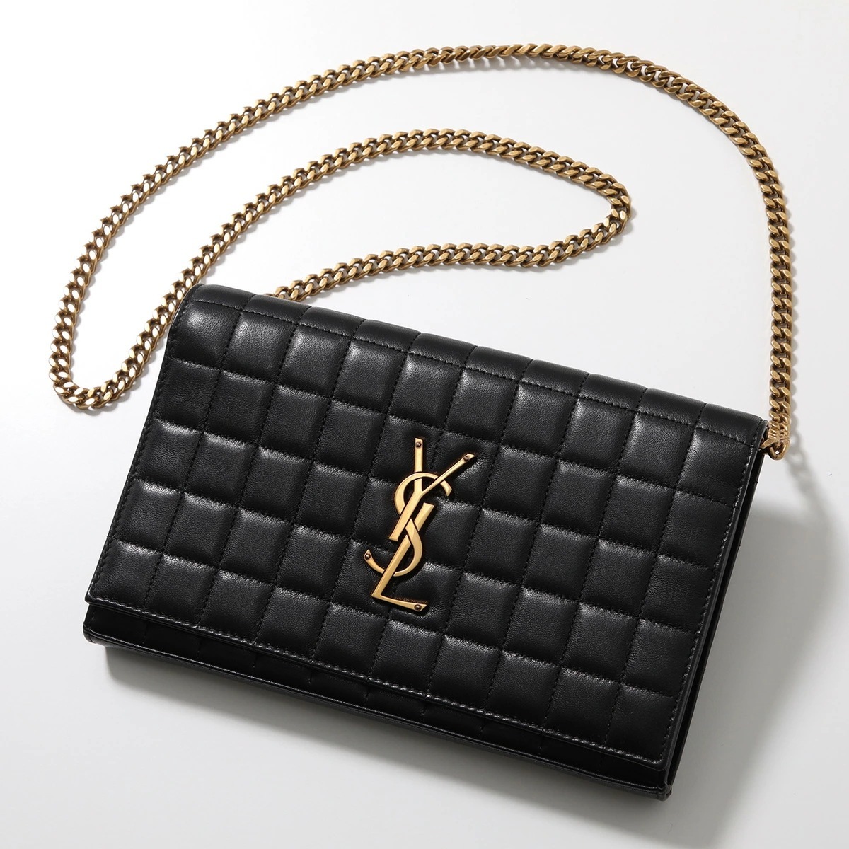 SAINT LAURENT サンローラン ショルダーバッグ 743346 AABVP レザー チェーンウォレット カサンドラロゴメタル 鞄 1000 743346AABVP1000