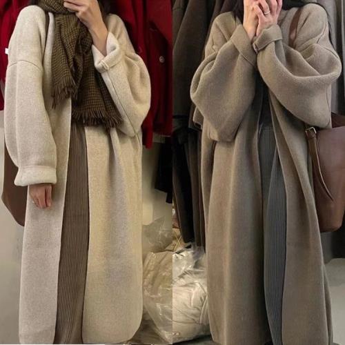 【即納】ロング カーディガン コーディガン ニット 冬 レディース アウター ロングカーディガン 韓国 無地 Vネック 秋 長袖 可愛い シンプル 定番 羽織 ノーボタン ゆったり 体型カバー 大人カ