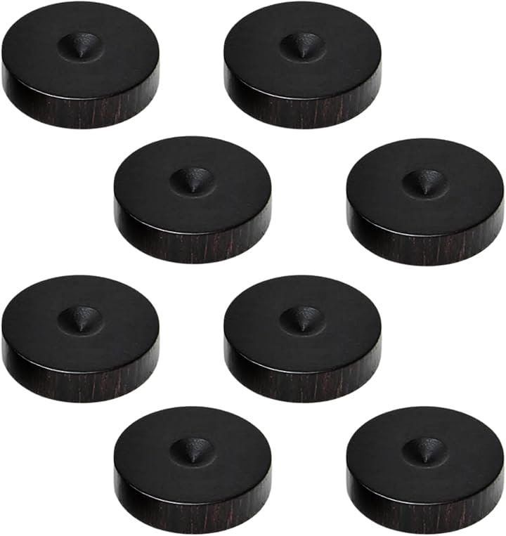 木製 黒檀 インシュレーター スピーカー オーディオ スパイク受け スパイクベース スピーカースタンド ウッド (33x10mm(8個))