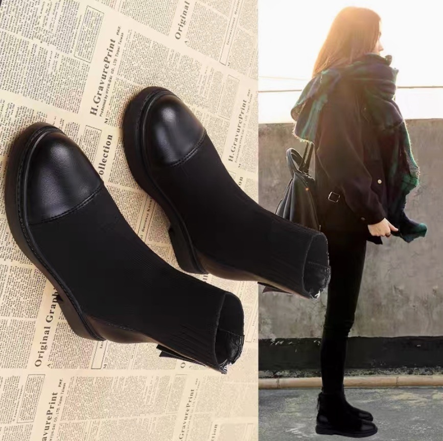 レディース ブーツ ショートブーツ ソックスブーツ 3cm ローヒール 柔らかい レザー フェイクレザー かわいい 大人可愛い きれいめ シンプル カジュアル おしゃれ かっこいい マニッシュ