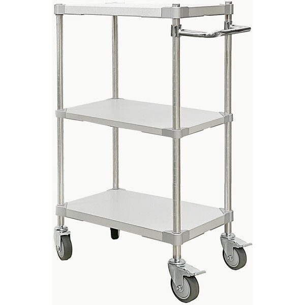 アイ・エル・シー TGGS3-35609SV シルバー PROFACE ガルバシェルフワゴン35×60 3段 ポール900 取っ手付き メーカー直送