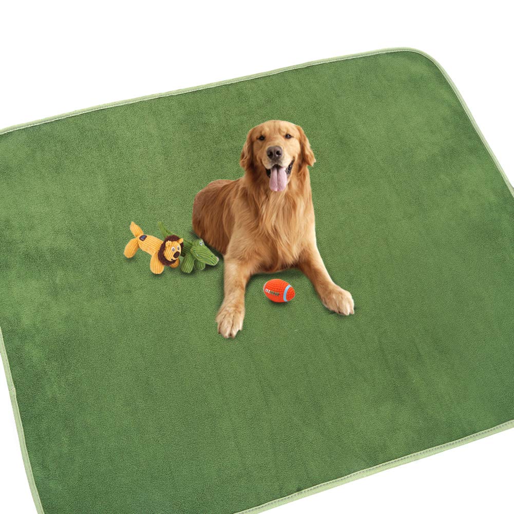 犬 猫用洗えるペットシーツ おしっこパッド ペット用 下敷き マット 速乾 滑り止め加工 介護シーツ 洗 濯 機で丸洗い 繰り返し利用可能（グリーン182x182cm 2枚セット）