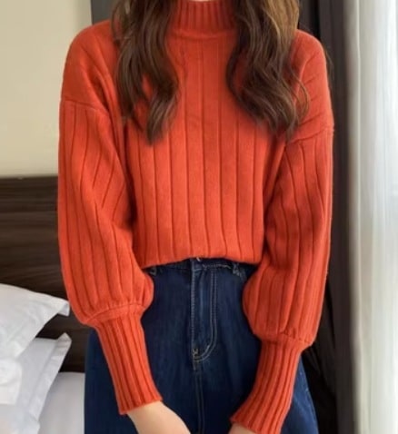 トップス デート モテアイテム ミディアム丈 長袖 ウール ニット コットン 可愛い きれいめ 上品 おしゃれ かっこいい 可愛い ラブリー キュート ガーリー クール モード系 セクシー