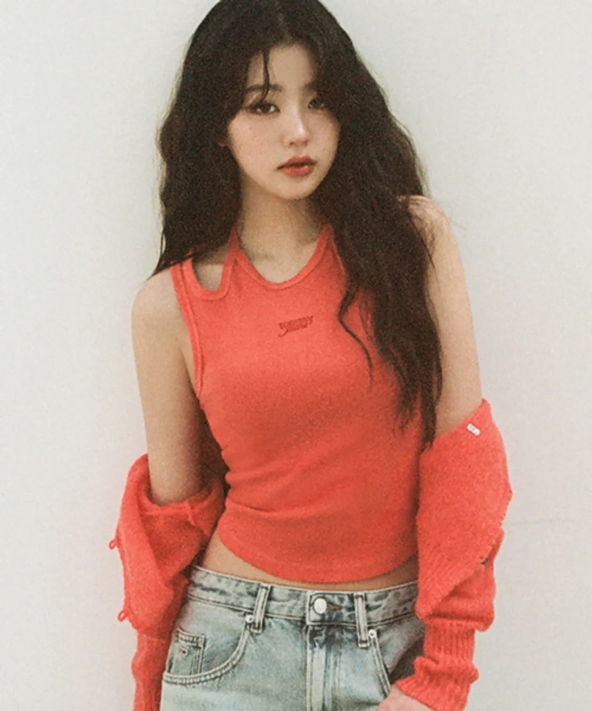 [IVE チャン·ウォニョン モデル着用] スリム オープン ニット カーディガン (T32F1KCD50TWT1SN6) 韓国の人気ファッションブランド