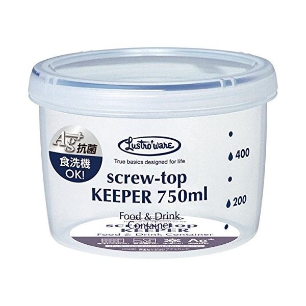(まとめ) スクリュートップキーパー/保存容器 750ml 浅型 食洗機可 冷凍保存可 抗菌 完全密封 120個セット