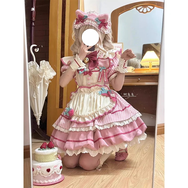 ピンクバドスカートロリータop Chang Qing Lo プリンセスドレスロリータ