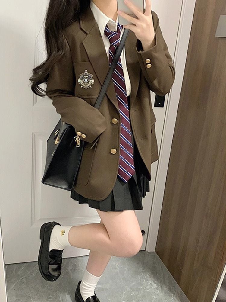 【急速出荷!】本日の商品制服 スカートスーツ ジャケット スクール用品 センス カレッジスタイル 長袖黒スーツジャケッ ト 制服 制服スカート 制服 カーディガン 韓国制服