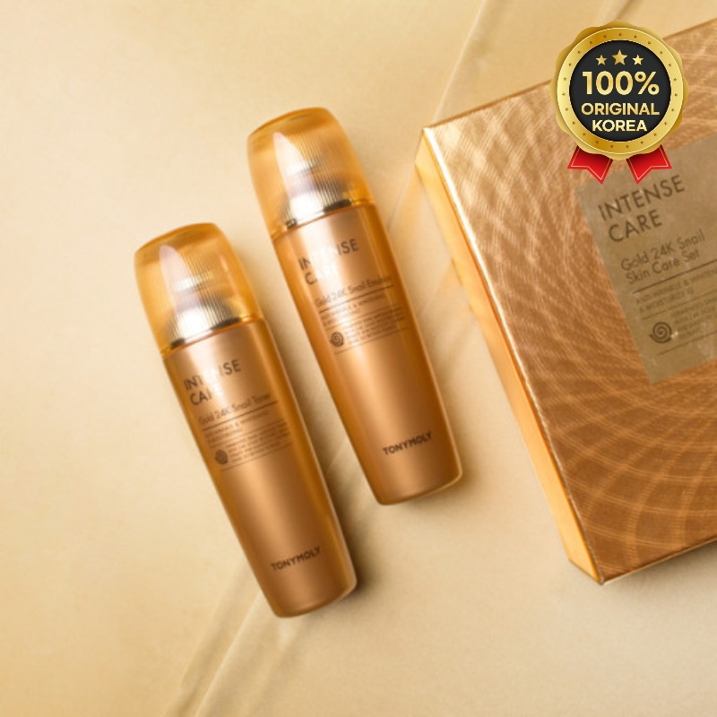 スーパーインテンス ゴールド24K ジンサン スネイル トナー 140ml + エマルジョン140ml セット (栄養ケア/保湿ケア/ブラックステール26%配合(ムシン)/人参サポ