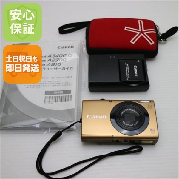 超美品 PowerShot A3400 IS ゴールド デジカメ Canon 123