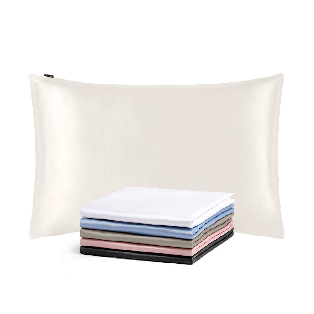 LILYSILK シルク枕カバー ピローケース 【50x70cm】 アイボリー 【1枚】 25匁/ 額縁無し/天然シルク/美肌/軽量/OEKO認証済