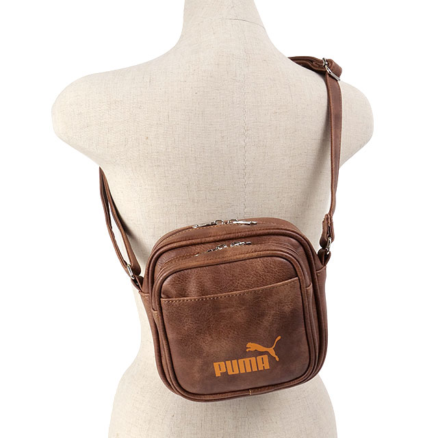 2L PUスクエアショルダー [J20324] メンズレディース 鞄 ショルダーバッグ ワンショルダー BROWN