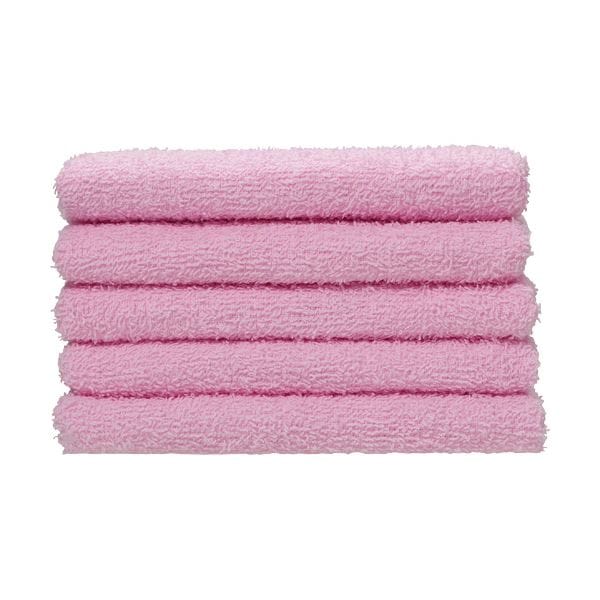 （まとめ）フェイスタオル ピンク 230匁 1パック（5枚） [x10セット] 8,394円