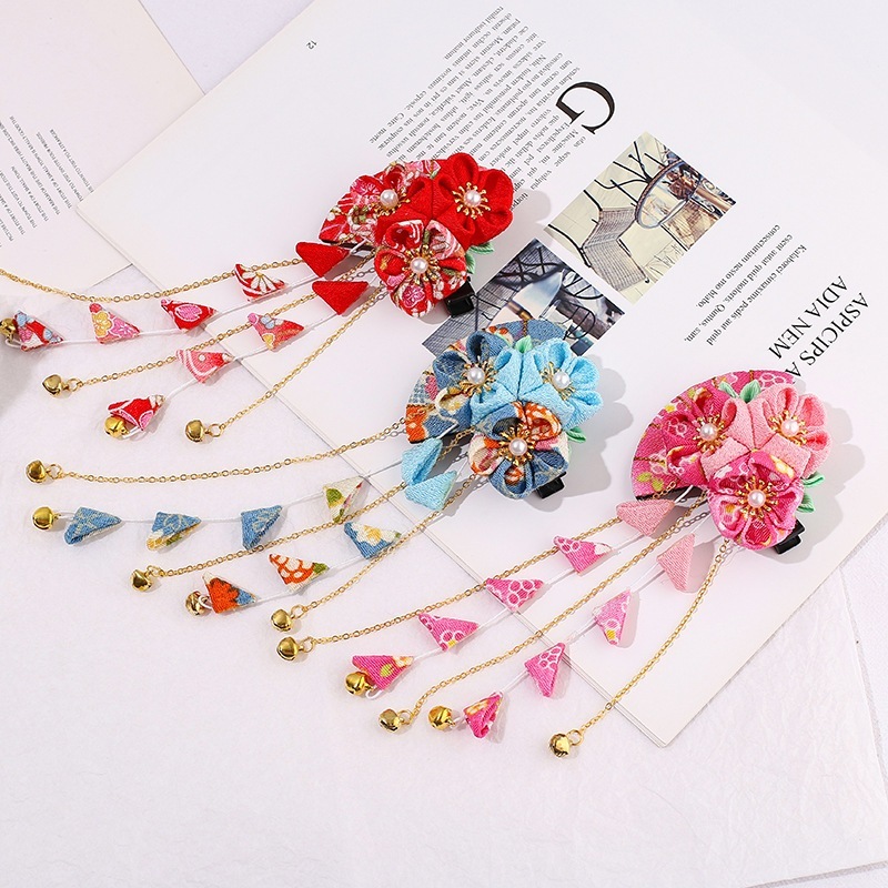 【1点ご購入 で10点プレゼントいたします】二次元合風扇子ヘアピン浴衣アクセサリーヘアピンクレープヘアピン